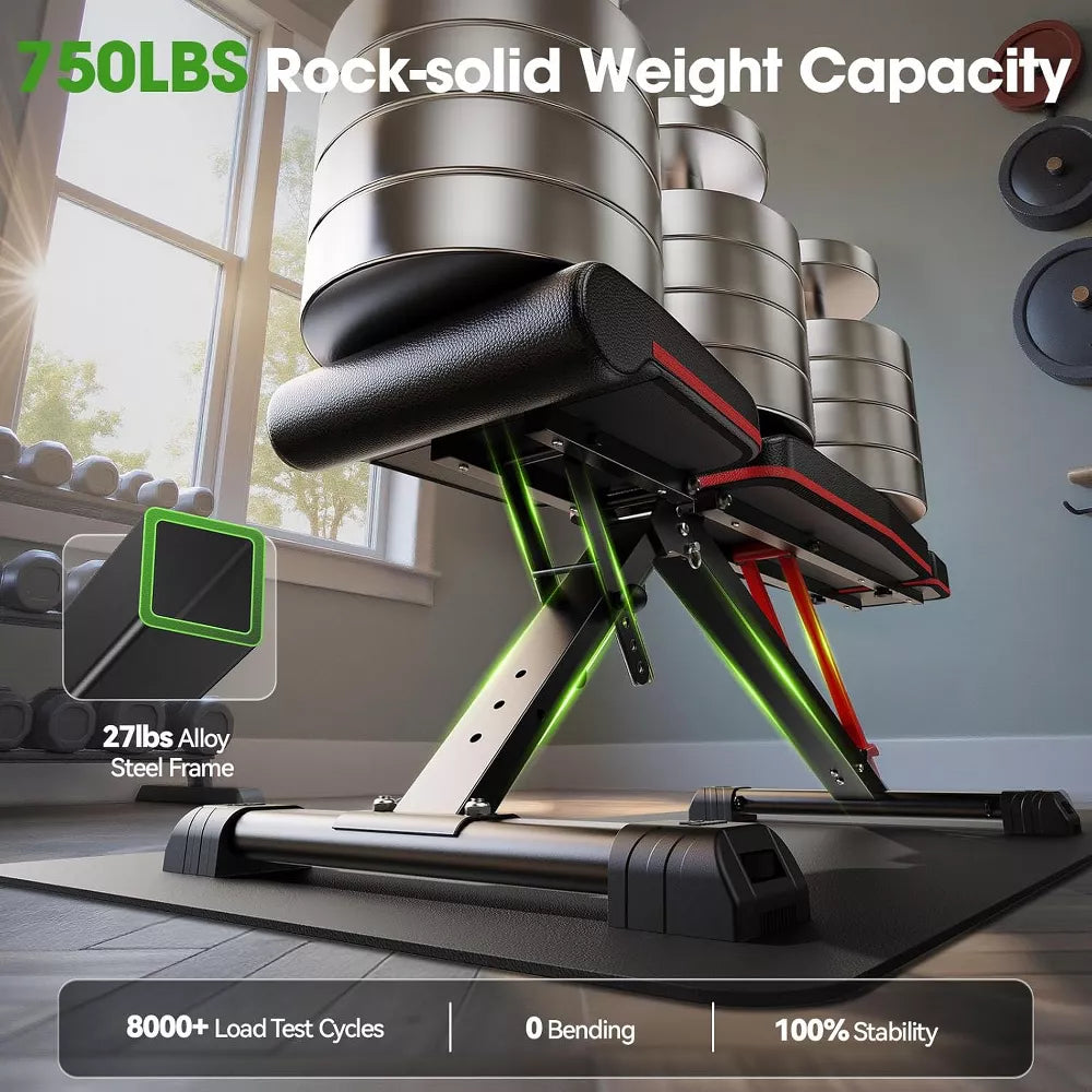 Adjustable Weight Bench 750LB - 5X Stable Design