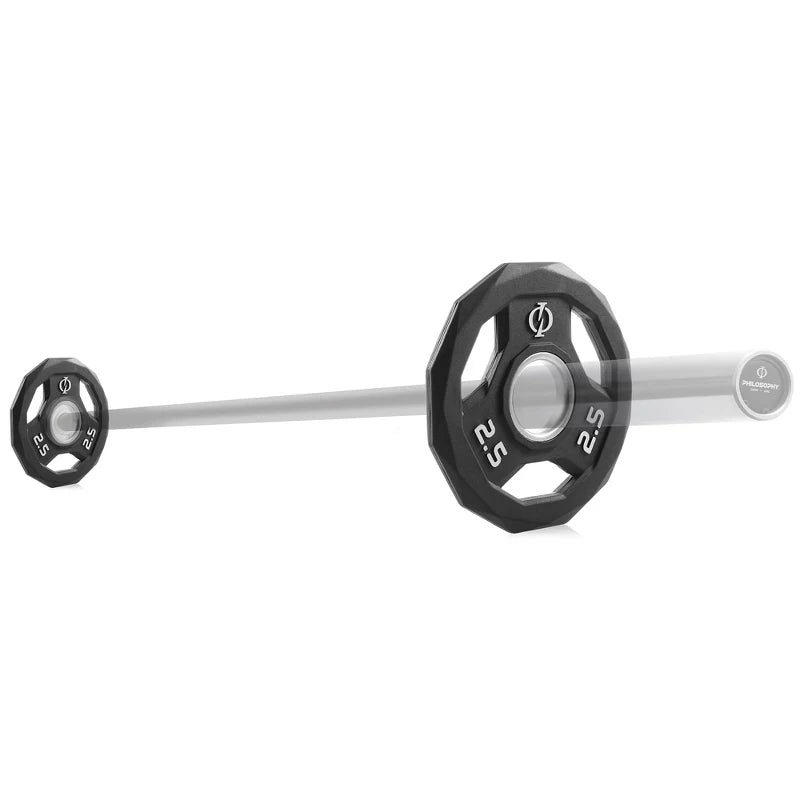 2.5lb rubber coated 2-inch olympic grip weight plates set of 2 with steel insert black