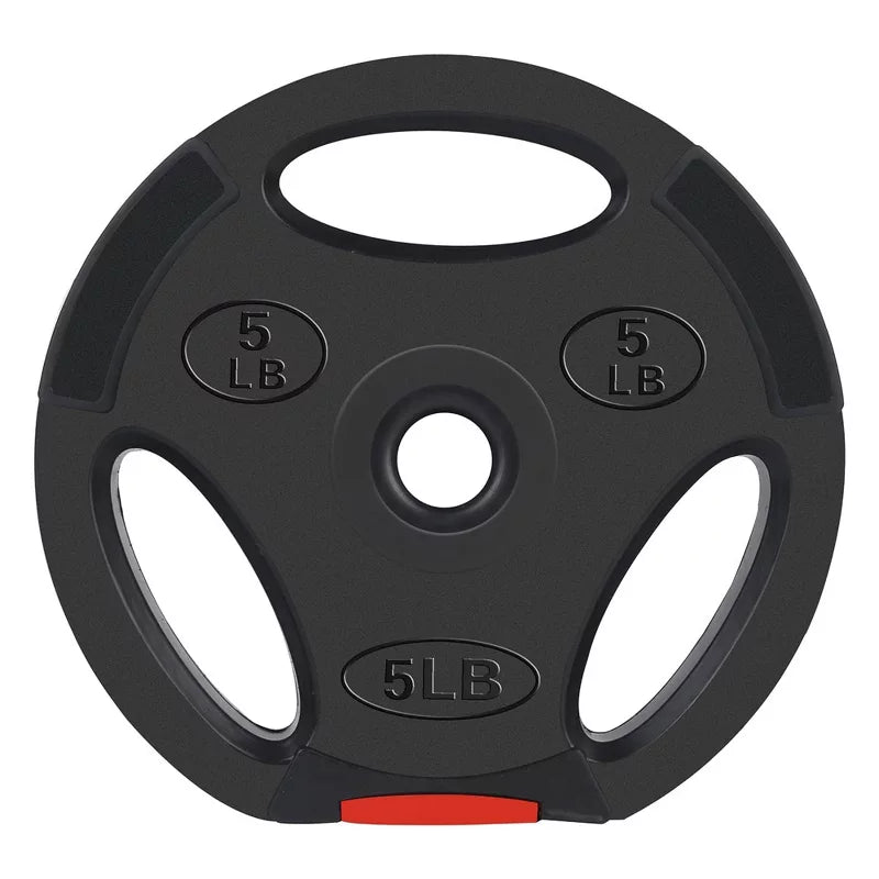 5lb black vinyl coated olympic weight plates set of 2 with 1-inch center hole for barbell