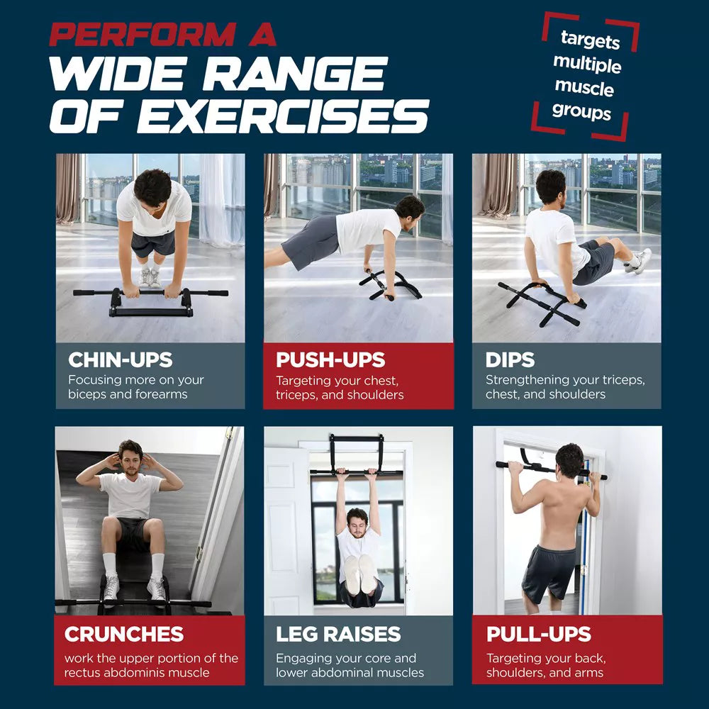 Heavy-Duty Chin Up Bar 32in - Foam Pads