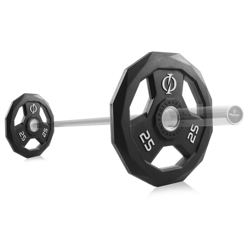 25lb rubber coated 2-inch olympic grip weight plates set of 2 with steel insert black