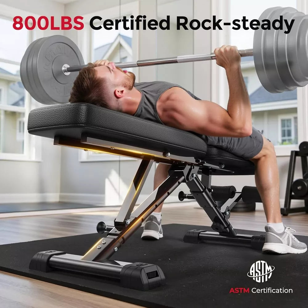 FID Adjustable Weight Bench 800LBS - Fast Folding