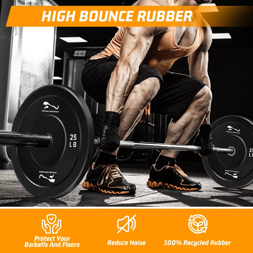 35LB Rubber Weight Plates - Steel Insert