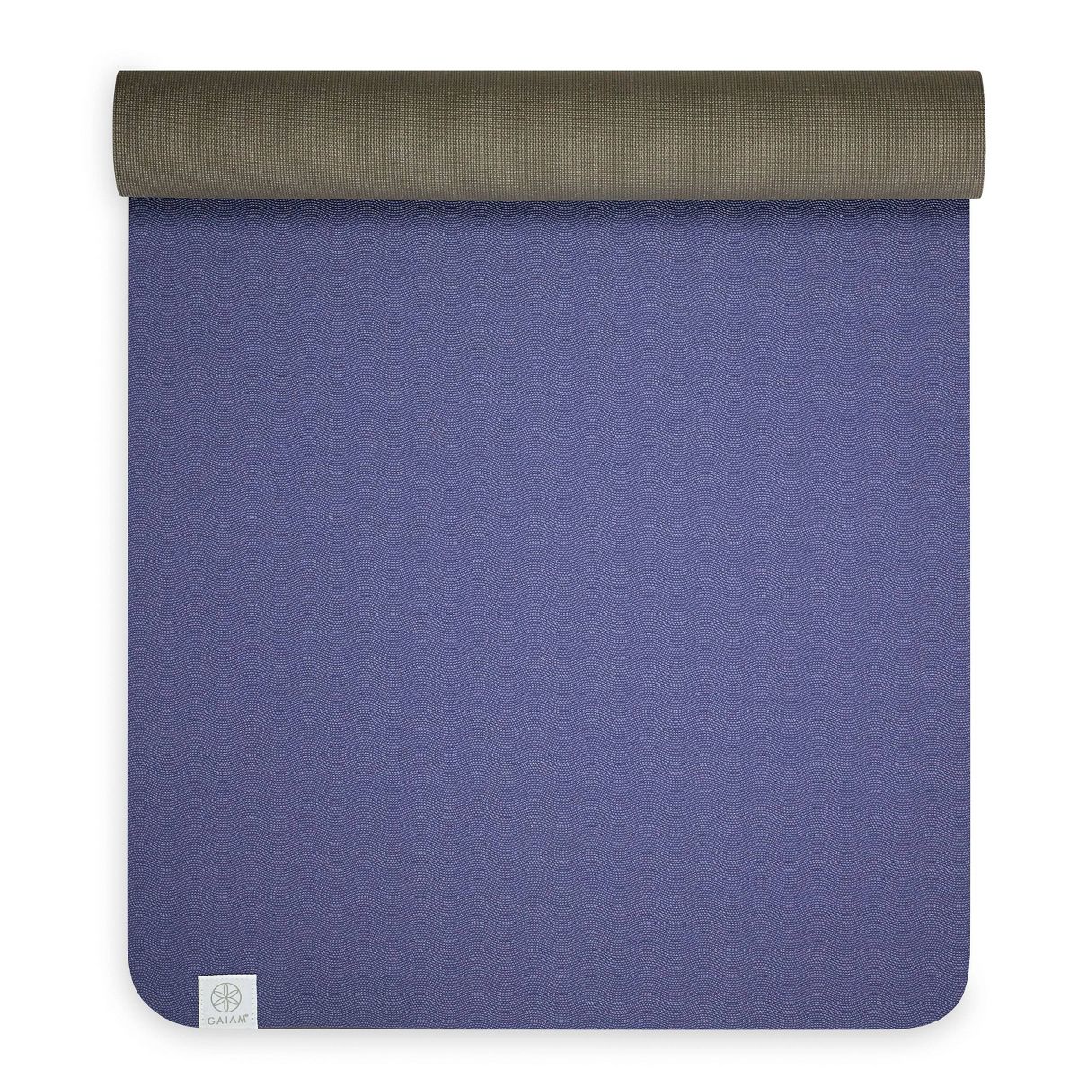 Gaiam Precision Grip purple yoga mat reversible dual non-slip 6mm PVC surface