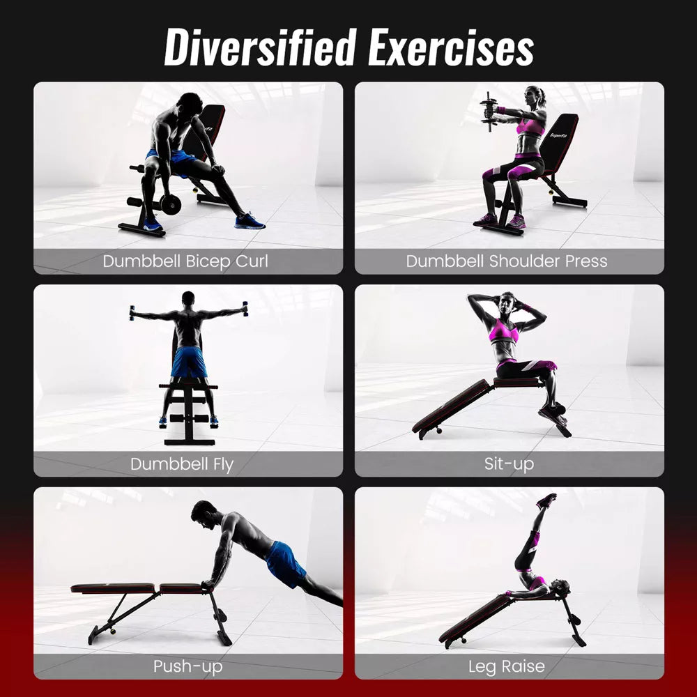 Adjustable Weight Bench - Incline Decline Home Gym