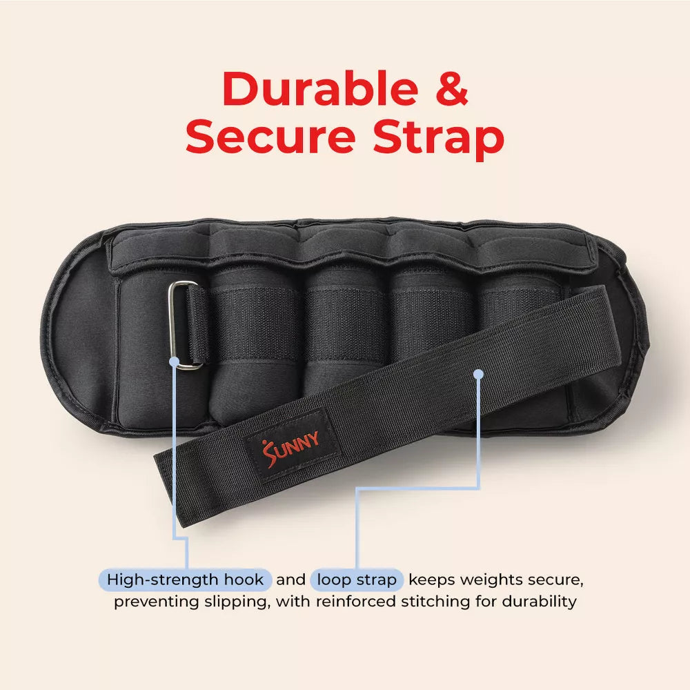 Adjustable Ankle & Wrist Weights - 1-5lb, 10lb Pair