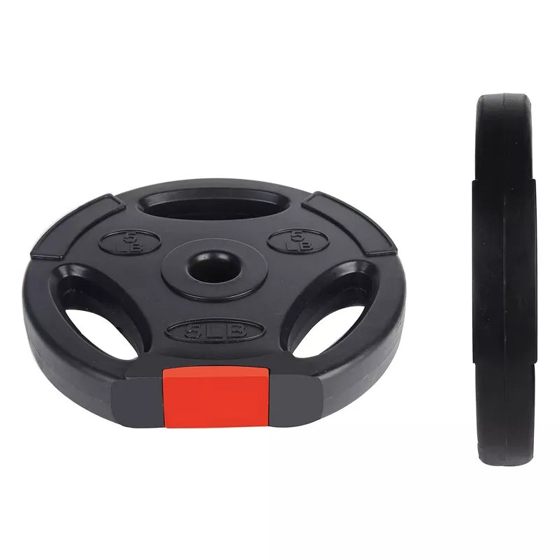 5lb black vinyl coated olympic weight plates set of 2 with 1-inch center hole for barbell