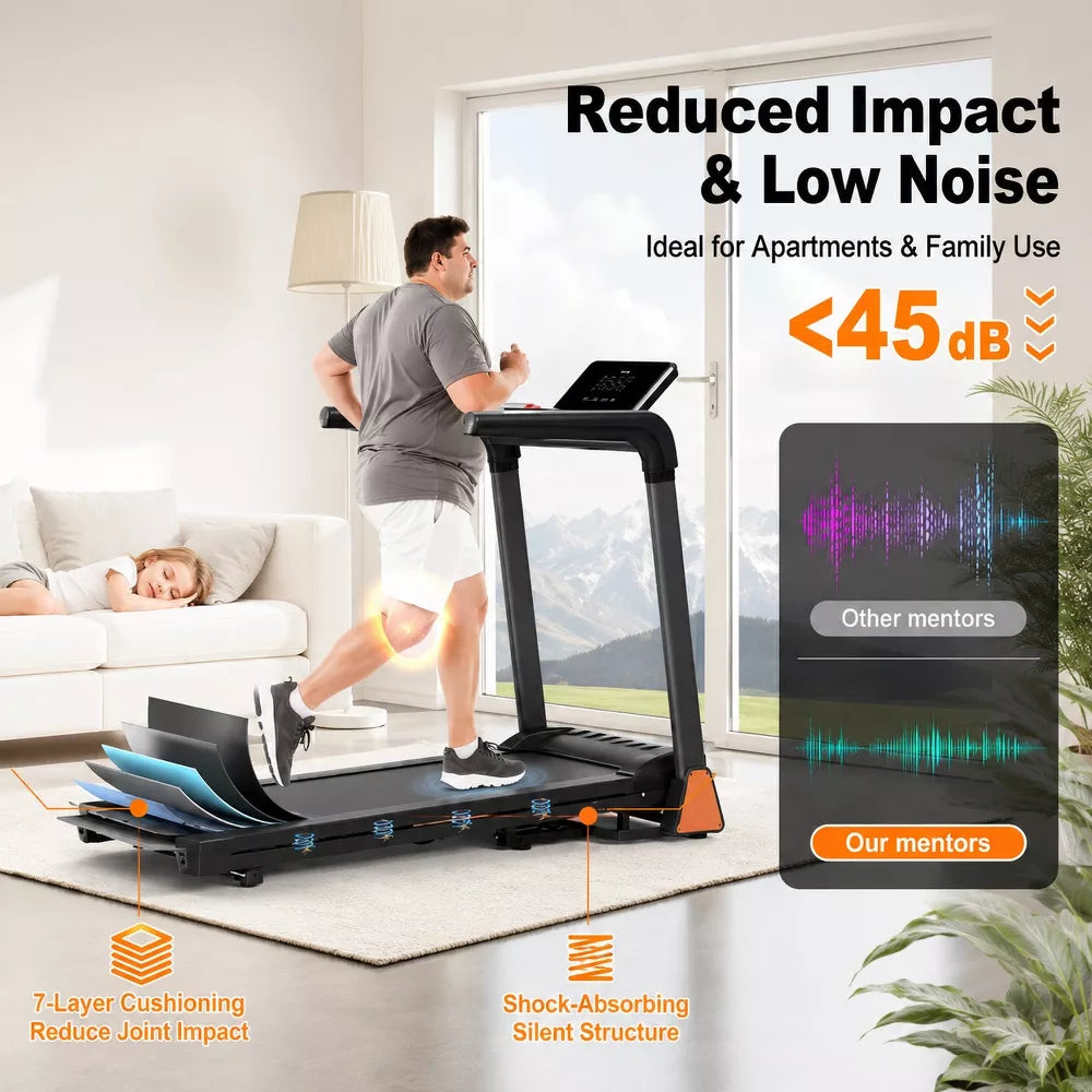 Folding Treadmill 3.5HP - 330LB, LED Display