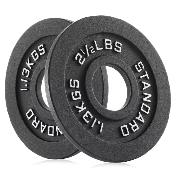 2.5lb cast iron 2-inch olympic weight plates set of 2 black matte coating for barbell