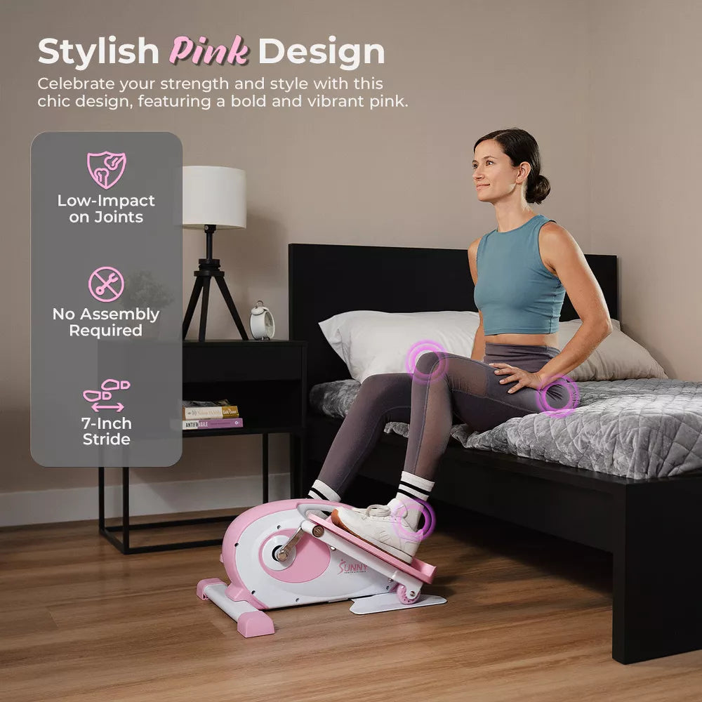 Smart Under-Desk Elliptical - SunnyFit App, Pink