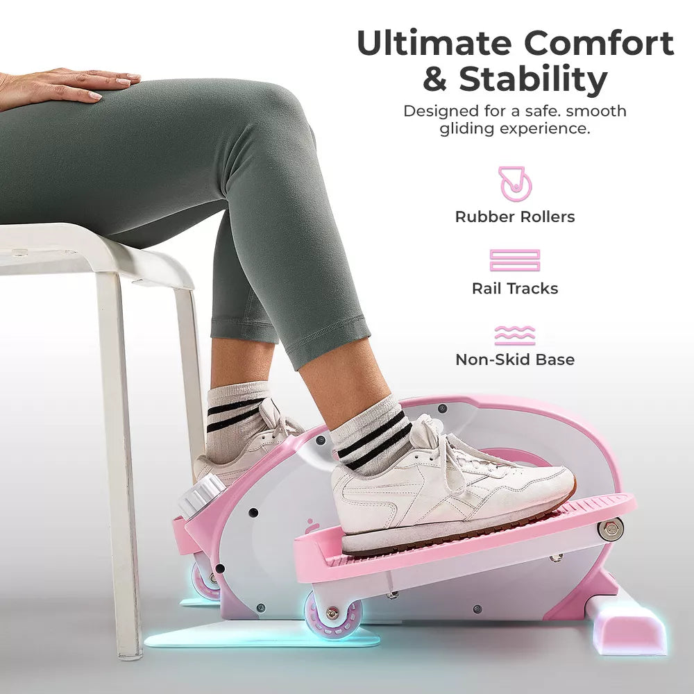 Smart Under-Desk Elliptical - SunnyFit App, Pink