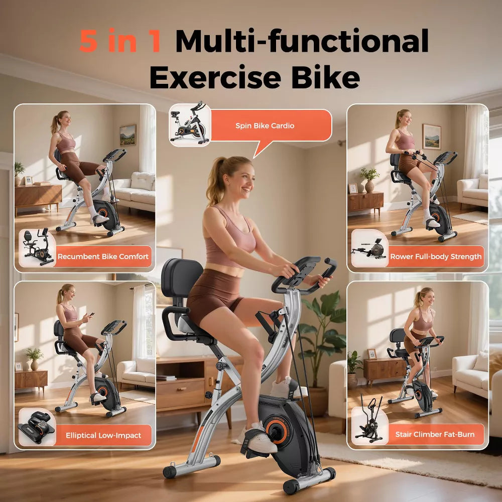 Folding 5-in-1 Exercise Bike - Home Gym