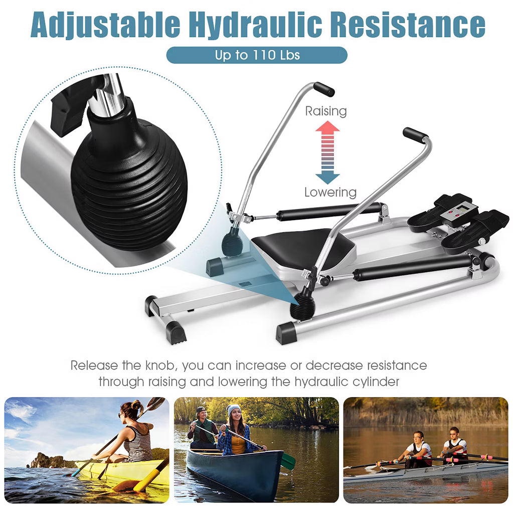 Full Motion Rower - Double Hydraulic Resistance, LCD