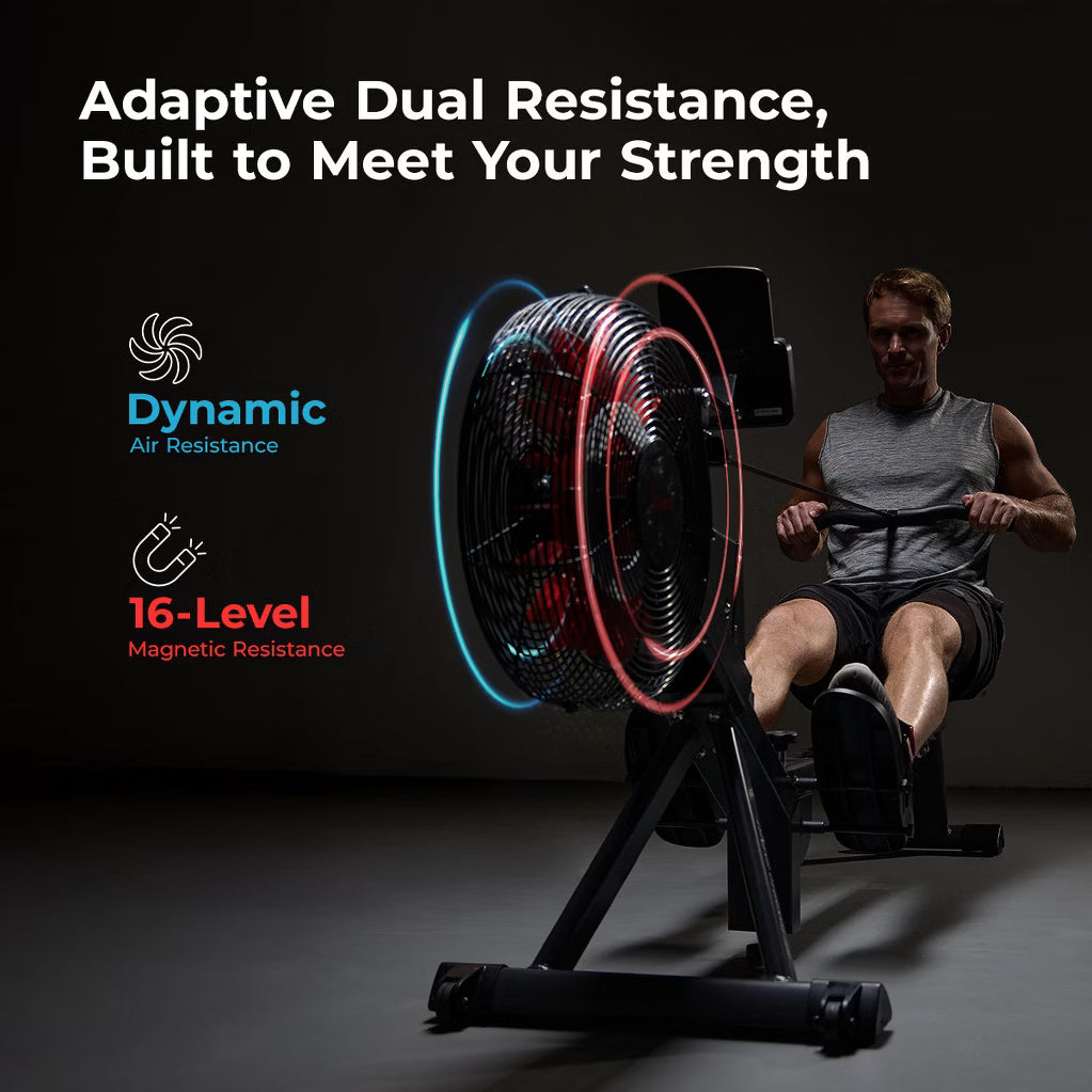 Premium Smart Foldable Rowing Machine - 16 Levels, Bluetooth