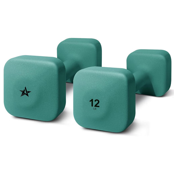 Square Neoprene Dumbbell Set - Army Green