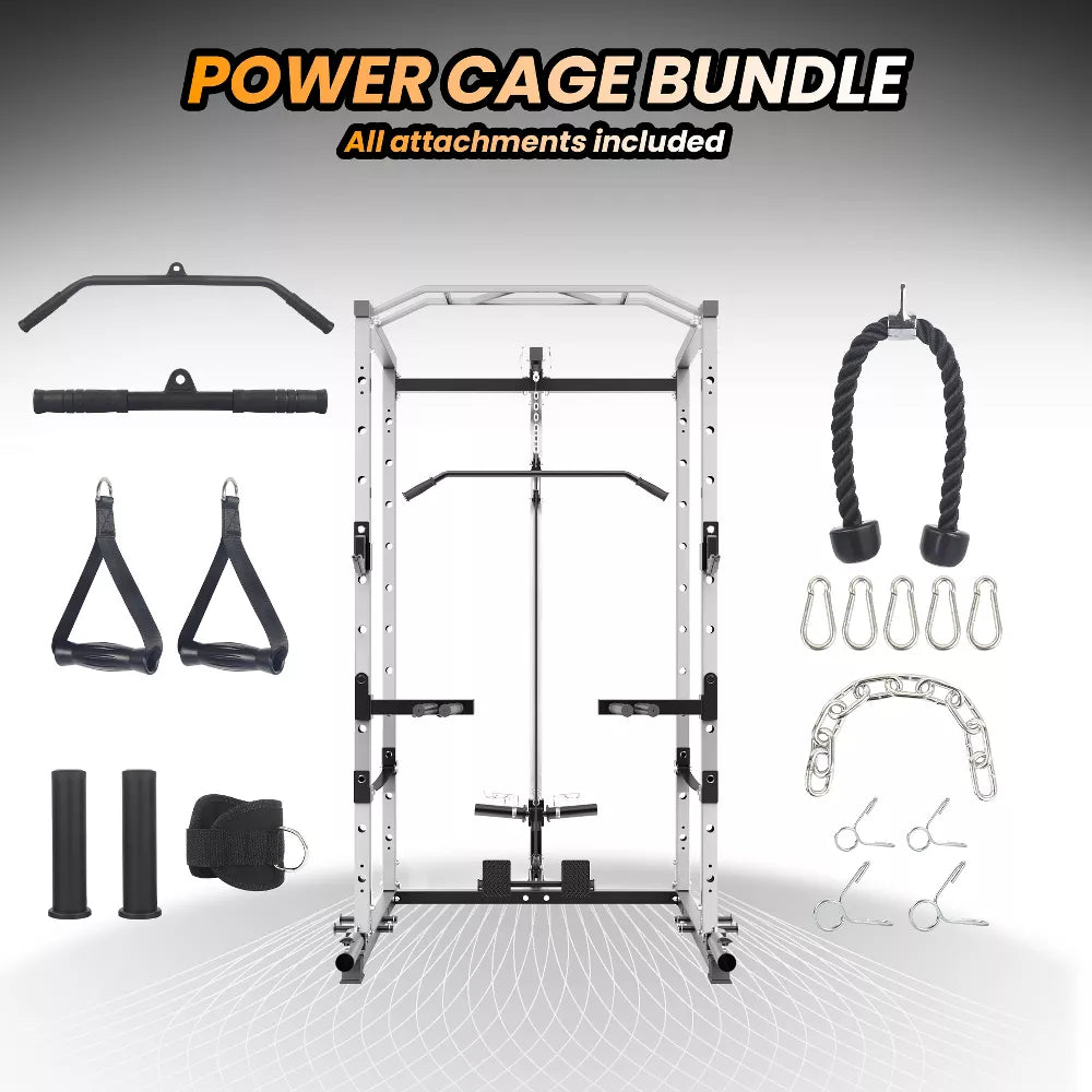 Power Rack 1600LBS - Cable Pulley & Dip Bar