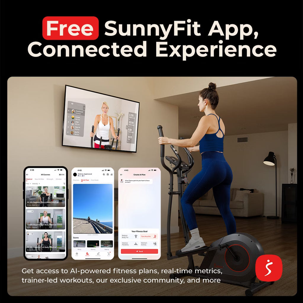 16-Level Smart Magnetic Elliptical Trainer