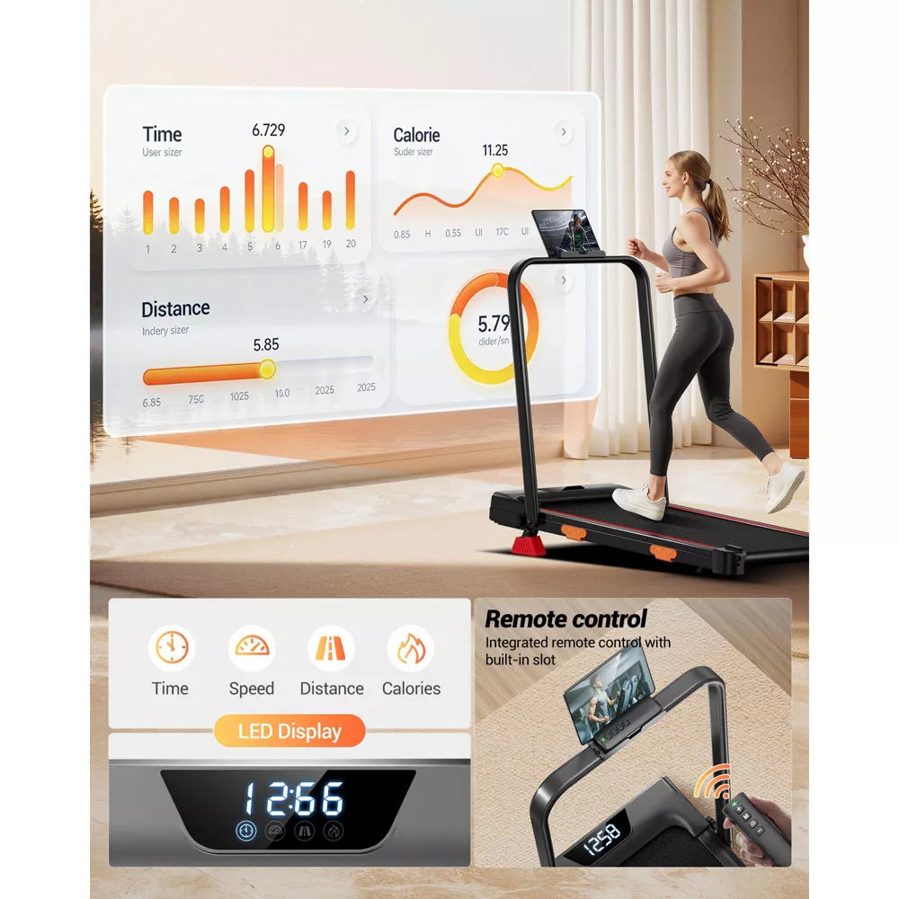 3-in-1 Walking Pad - 15% Incline, Portable