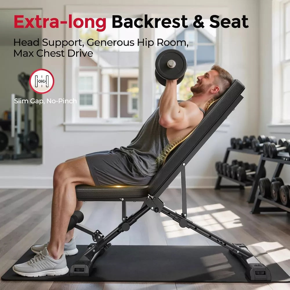 FID Adjustable Weight Bench 800LBS - Fast Folding