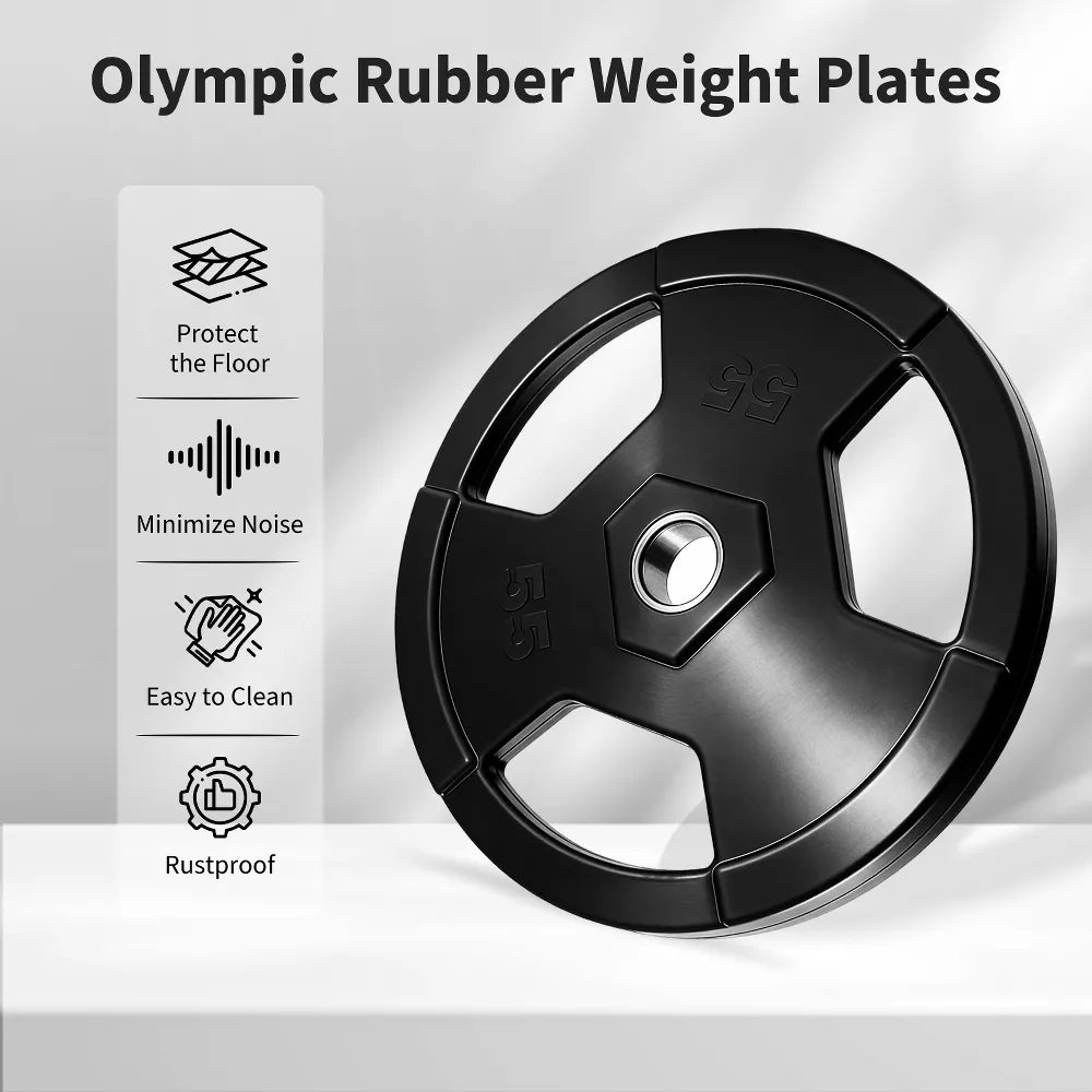 55LB Rubber Grip Weight Plates - Pair