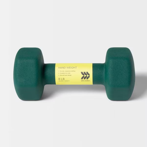 Neoprene 8lb dumbbell hex head non-slip iron core hand weight for home gym