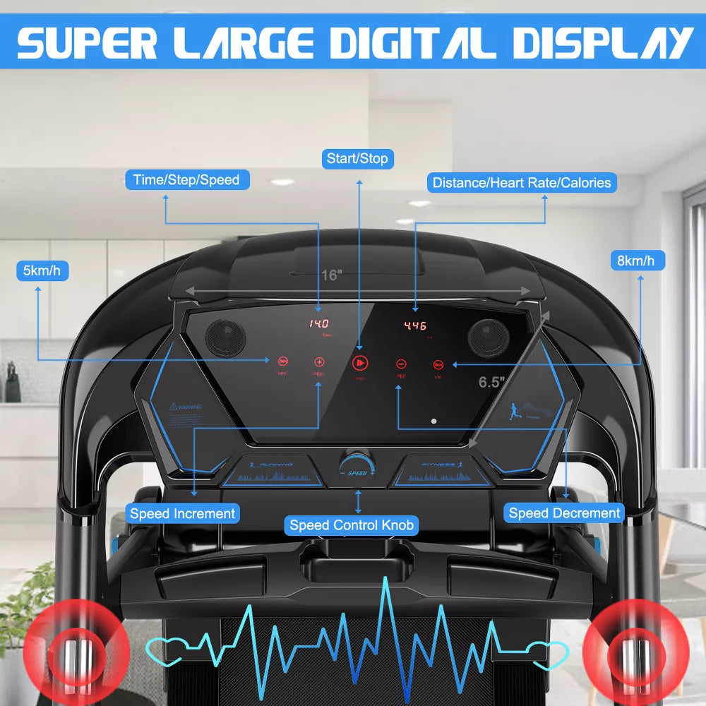 2.25HP Folding Treadmill - LED Touch Display