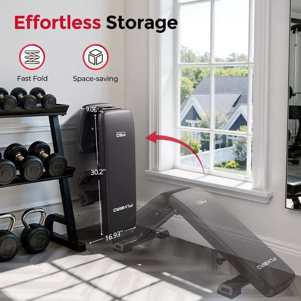 FID Adjustable Weight Bench 800LBS - Fast Folding