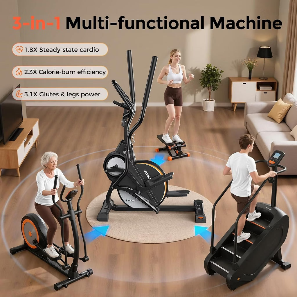 3-in-1 Elliptical Machine - Cardio Climber, 16 Levels