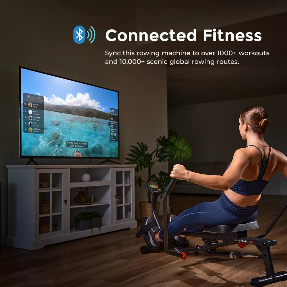 Smart Compact Rowing Machine 400LB - App Tracking