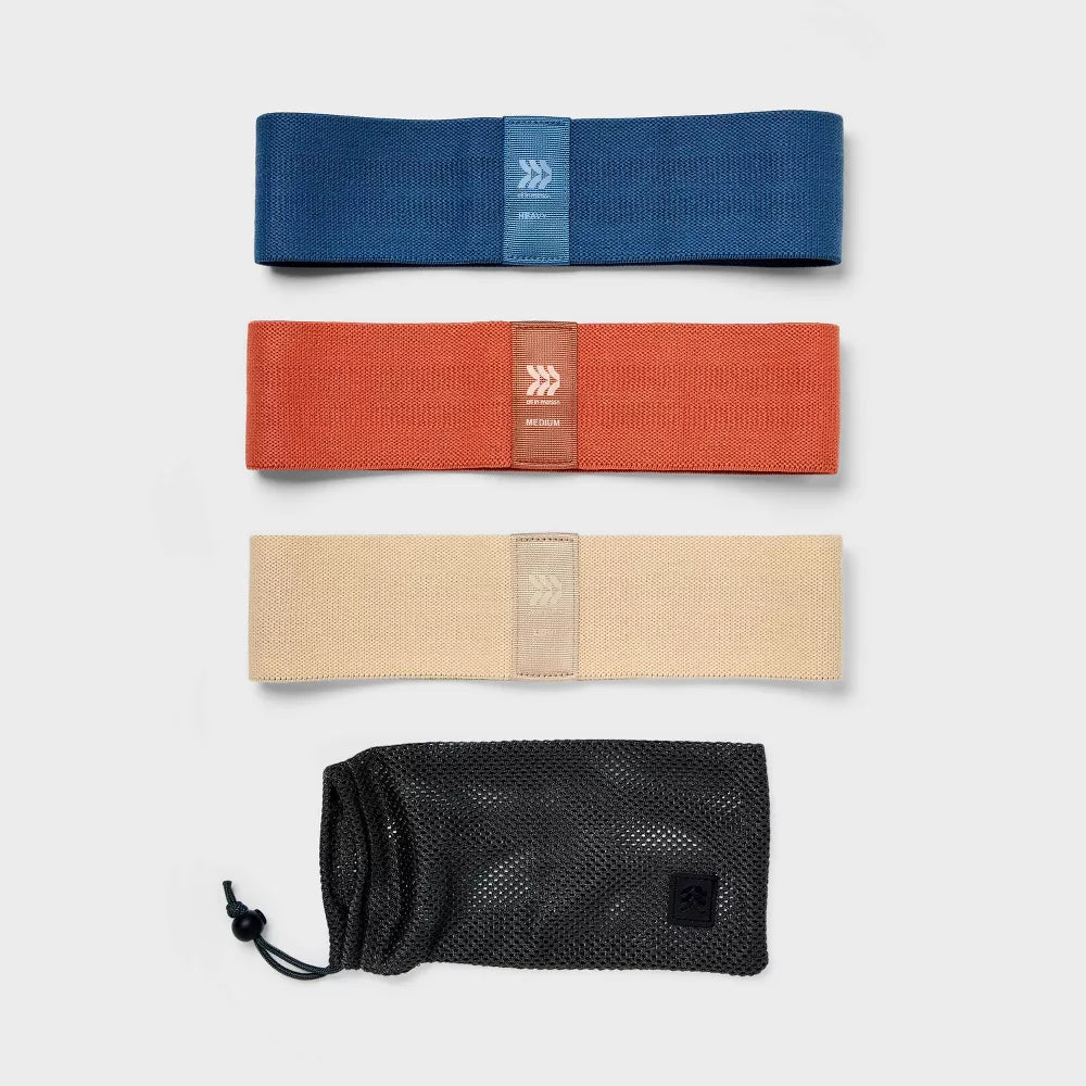 Fabric Round Hip Band Set - Polyester Rubber