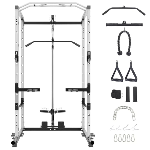 Power Rack 1600LBS - Cable Pulley & Dip Bar
