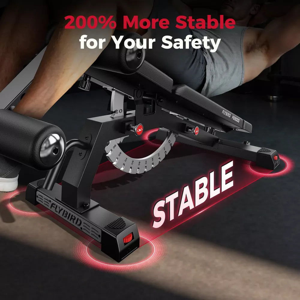 Adjustable Weight Bench 1200LBS - Extended Base