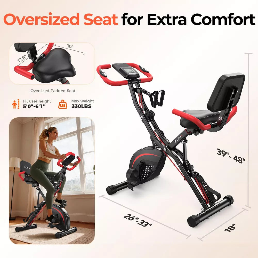 5-in-1 Folding Exercise Bike - Back Support