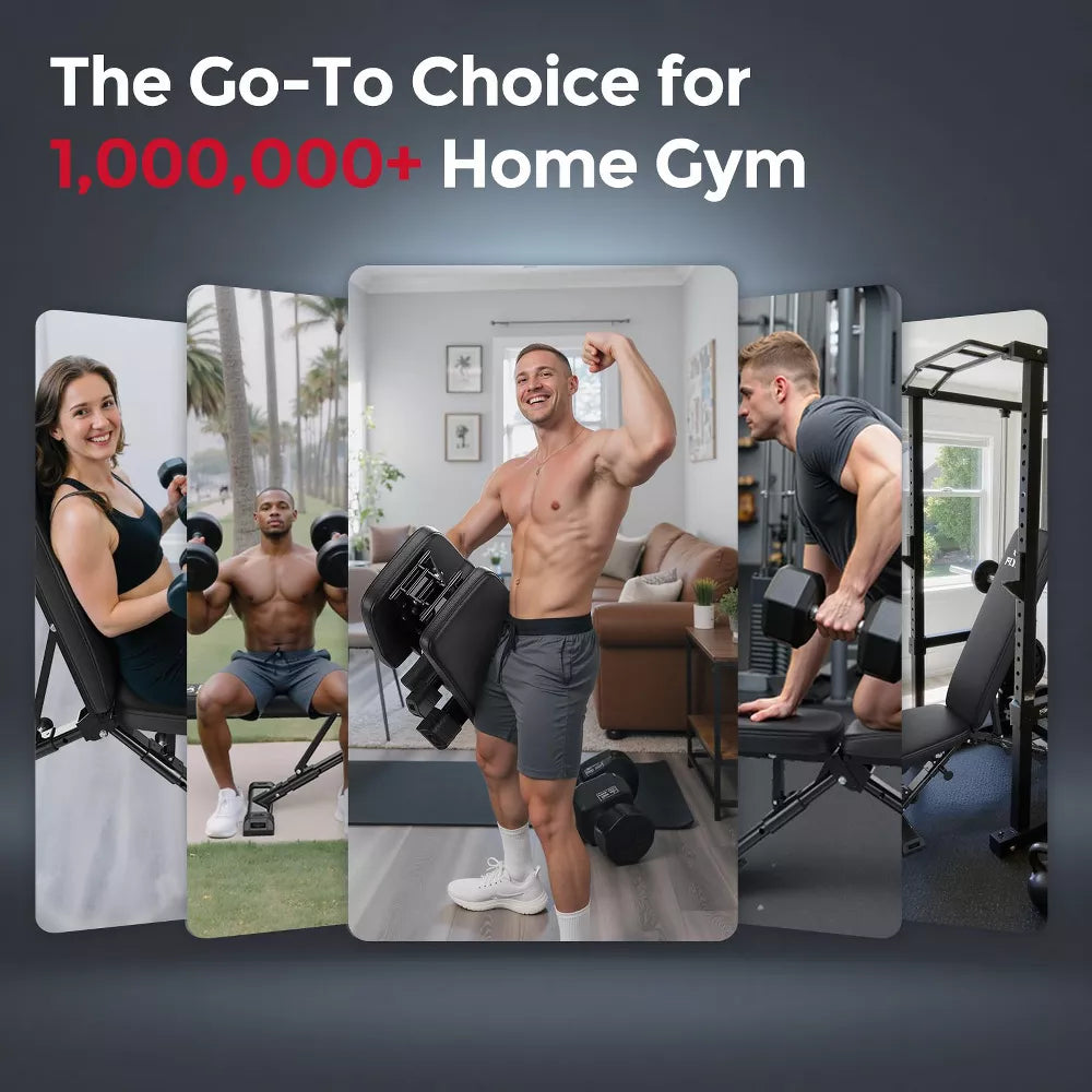FID Adjustable Weight Bench 800LBS - Fast Folding