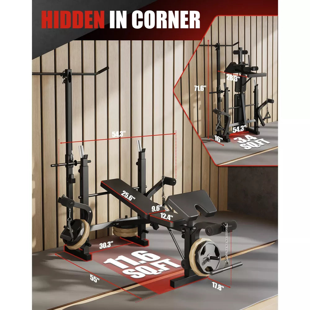 Adjustable Weight Bench Set - Foldable Rack Set