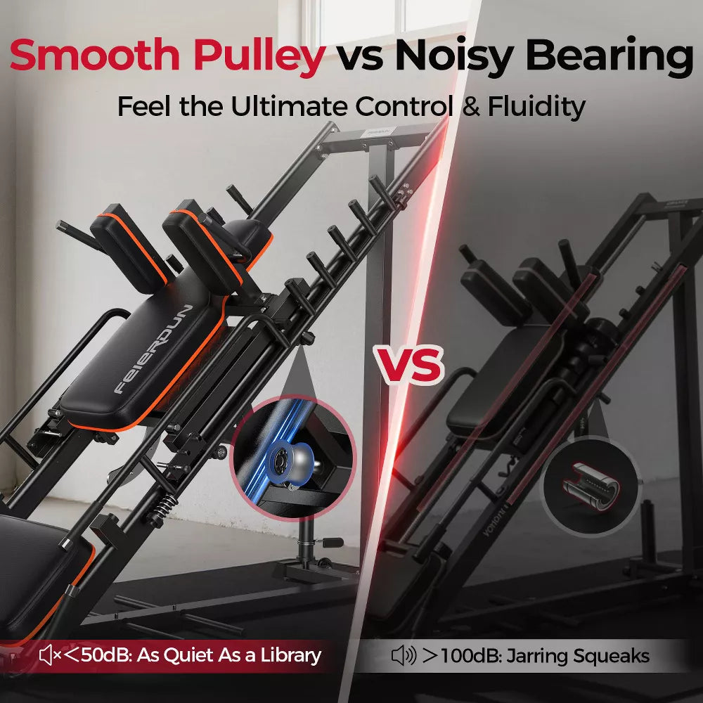 3-in-1 Leg Press Hack Squat Machine - Stretch Board