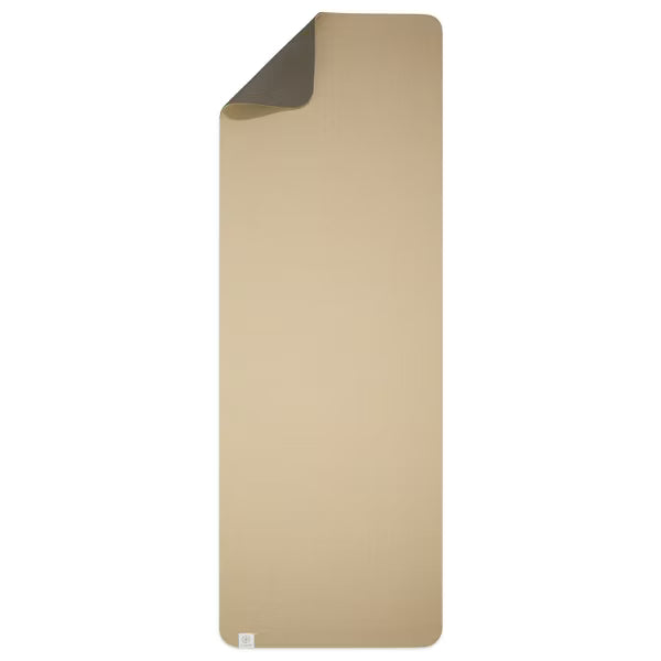 Gaiam Precision Grip beige yoga mat reversible dual non-slip 6mm PVC surface