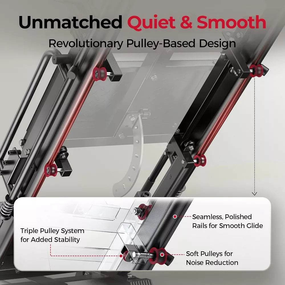 3-in-1 Leg Press Hack Squat Machine - Stretch Board