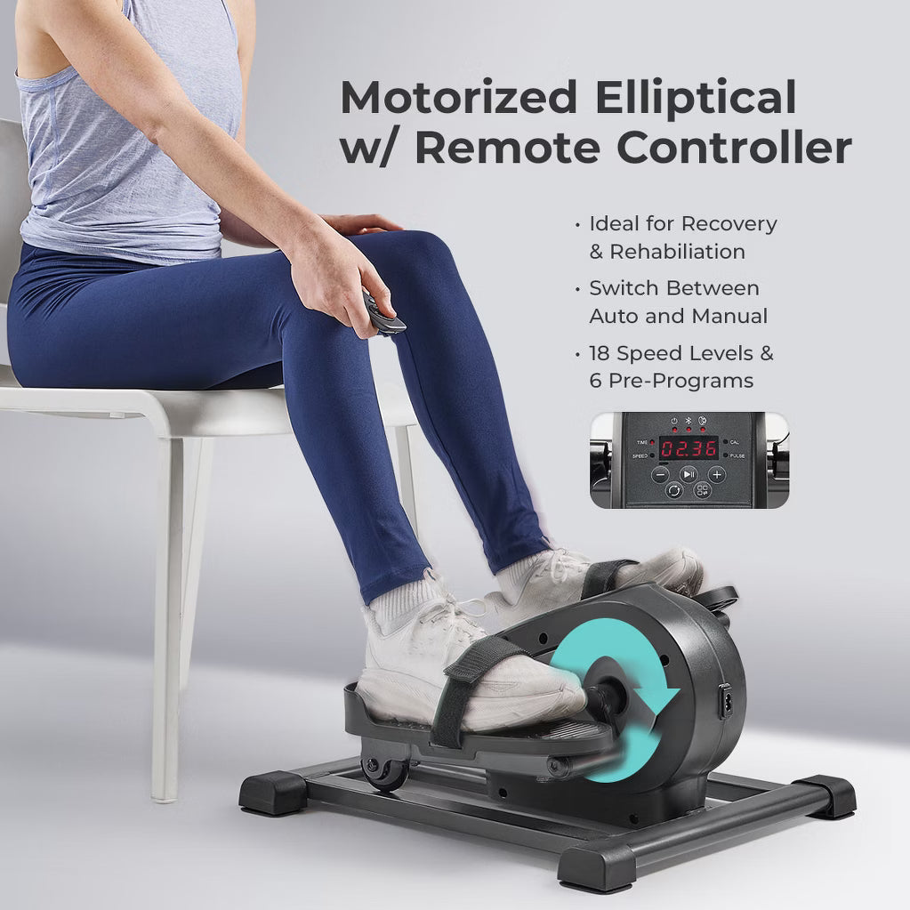 Under-Desk Motorized Mini Elliptical - 18-Level Speed