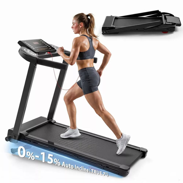 Foldable Treadmill - Auto Incline, 15%, 2.5HP