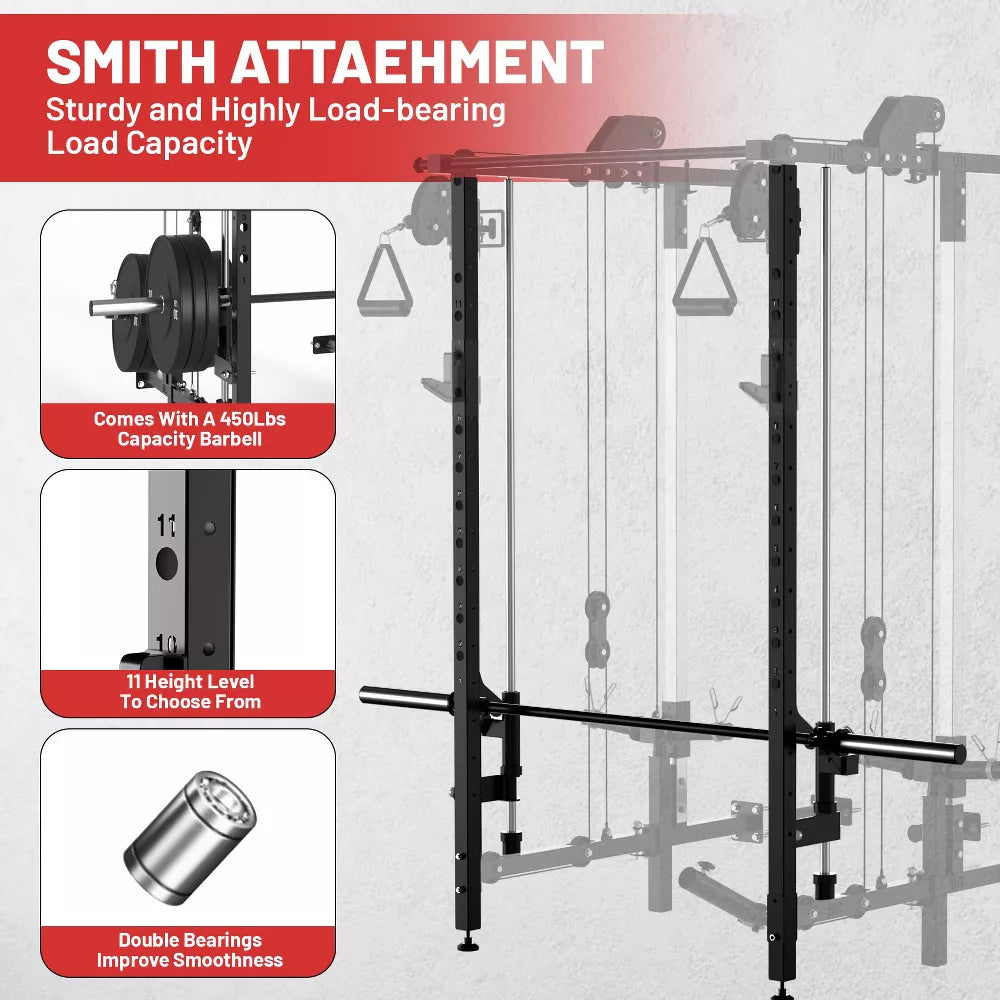Wall Mount Smith Machine - Folding Power Rack