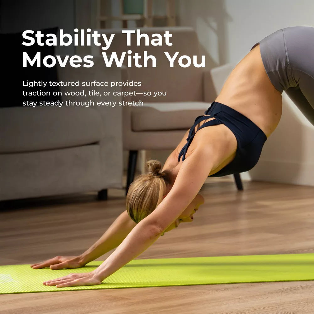 Firm Support Yoga Mat - Tear-Resistant, Black