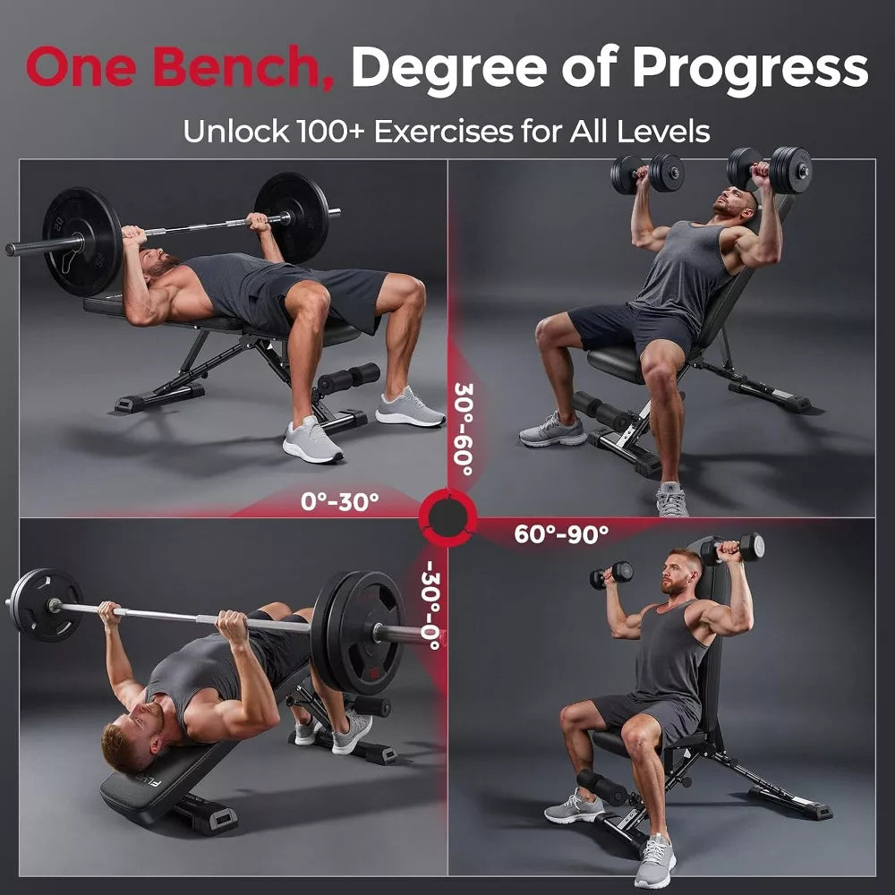 FID Adjustable Weight Bench 800LBS - Fast Folding