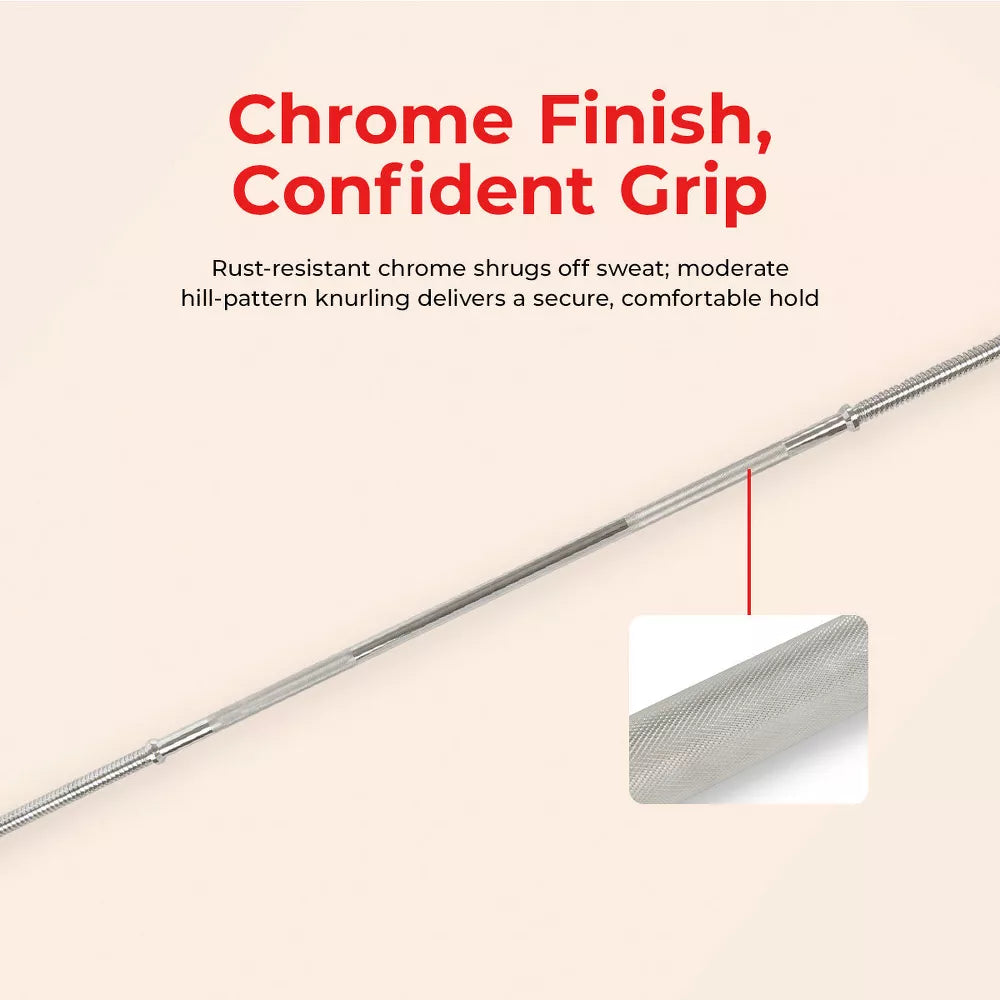 Standard Barbell 60in - Knurled Grip