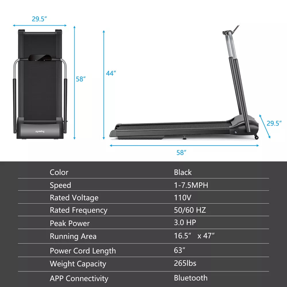 3HP Folding Treadmill - Touch Screen App Control