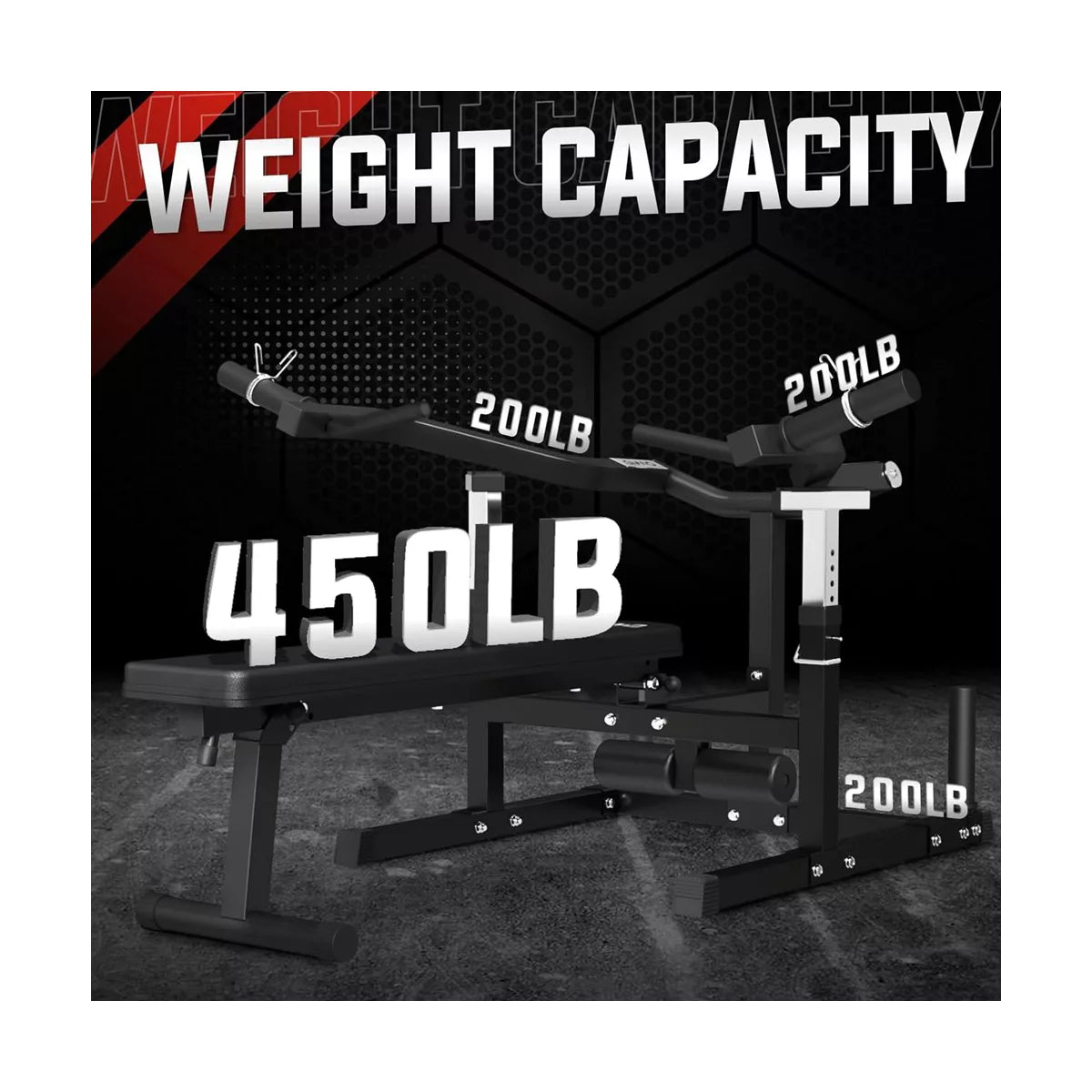 with 230lbs weights