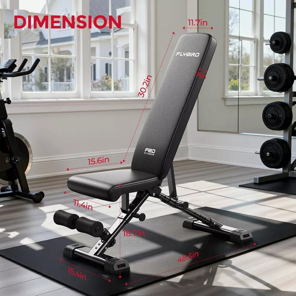 FID Adjustable Weight Bench 800LBS - Fast Folding