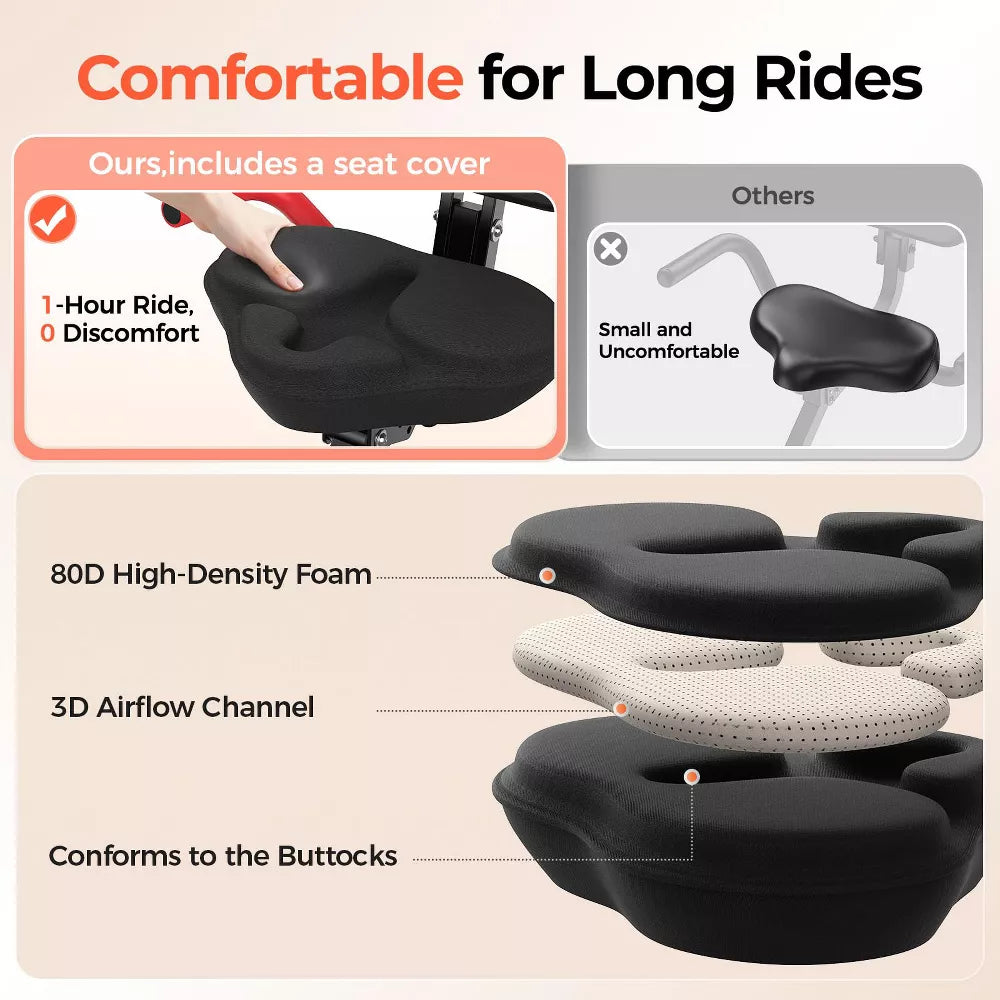 5-in-1 Folding Exercise Bike - Back Support