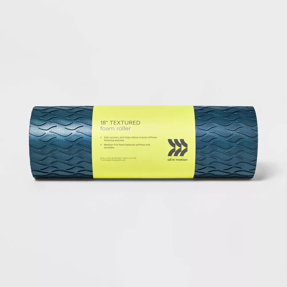 18in Textured Foam Roller - Navy Blue
