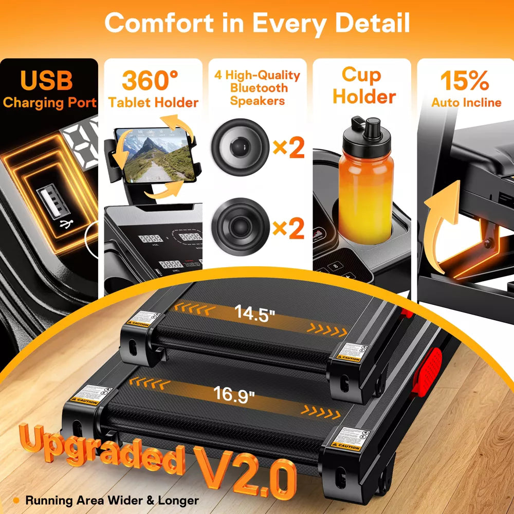 4-in-1 Auto Incline Treadmill - 105 Programs